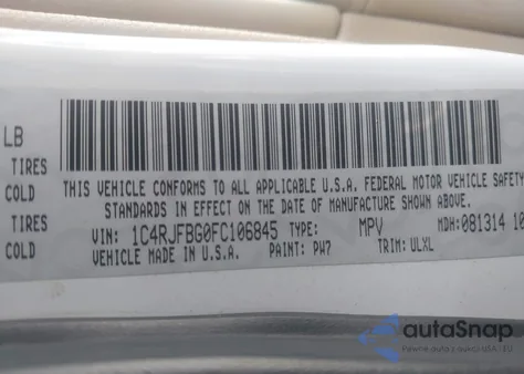 2015 Jeep Grand Cherokee Limited из США, поврежденный, VIN 1C4RJFBG0FC106845